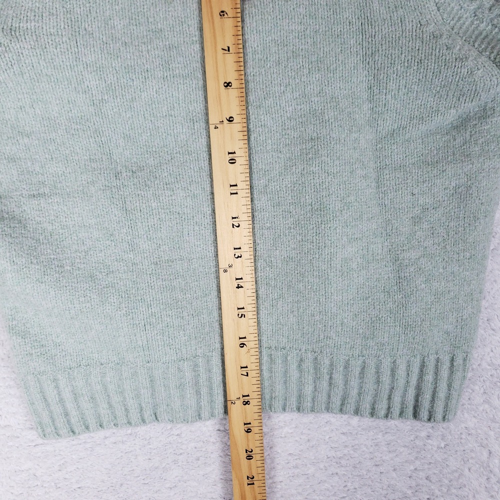 Sincerely Jules Mint Green Cable Knit Crew Neck Sweater Womens Medium Cropped - Picture 8 of 8
